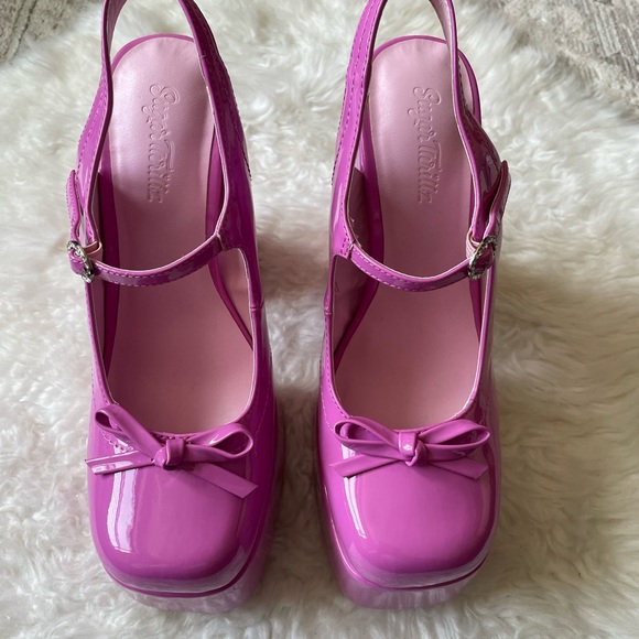 DOLLS KILL X SUGAR THRILLZ WALKING HARMONIES PATENT PLATFORM MARY JANES - Picture 3 of 8